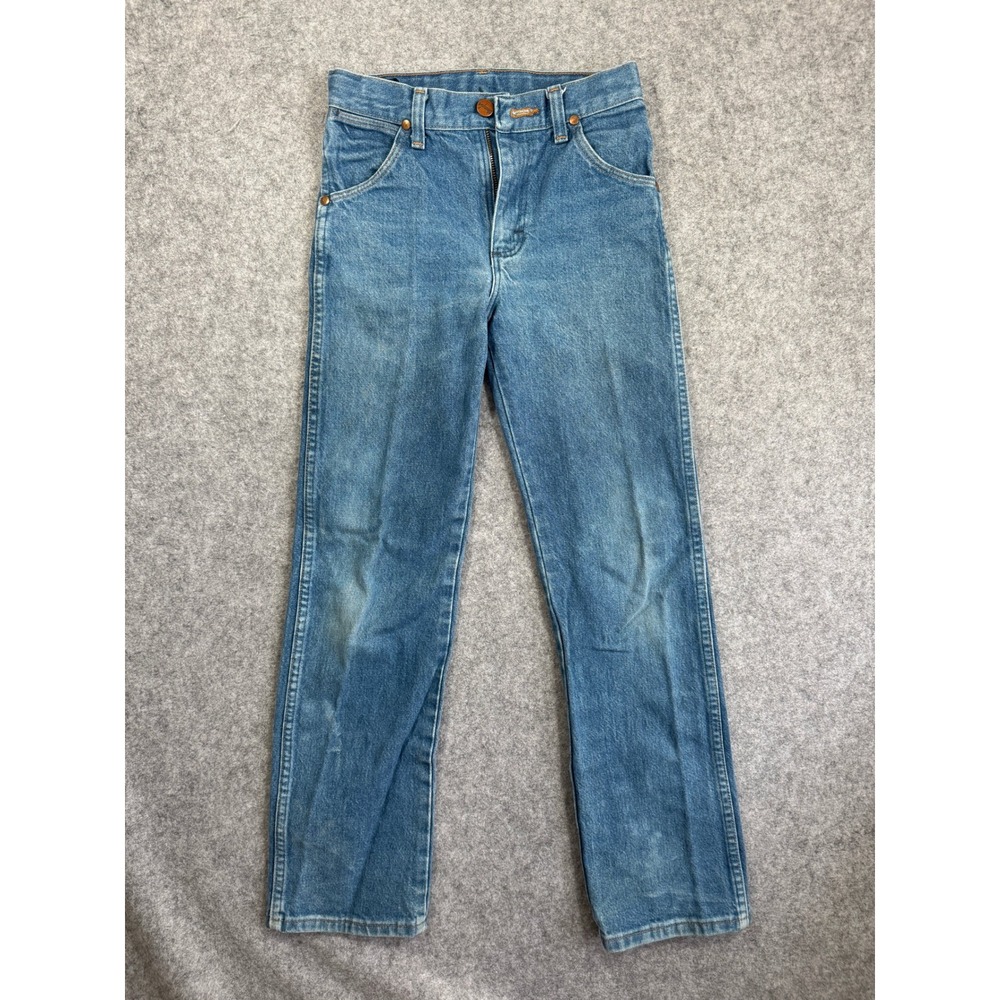 Wrangler Boys 13MWZBP Slim Fit Western Jeans Size 12 Slim Blue Denim Cotton